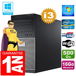 PC Tour DELL 7010 Core I3-2120 Ram 16Go Disque 500 Go Wifi W7 - Occasion