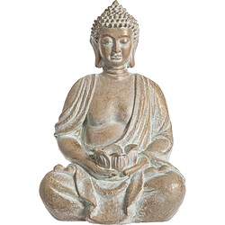 Atmosphera, Createur D'Interieur Statuette de Bouddha Eté Indien - H. 39 cm - Beige effet blanchi