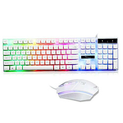 Universal Amplificateur de clavier de jeu LED Arc-en-ciel (blanc) ; souris pour ; réglage de PC, amplificateur d'ordinateur portable ; console de jeu