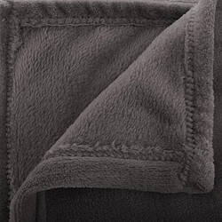 Atmosphera, Createur D'Interieur Grand Plaid en flanelle uni - 230x180 - Gris foncé