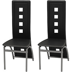 Decoshop26 Lot de 2 chaises de salle à manger cuisine moderne et confortable en synthétique noir CDS020825