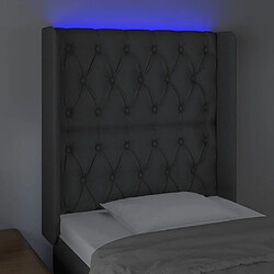 Avis vidaXL Tête de lit à LED Gris foncé 83x16x118/128 cm Tissu