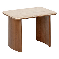 Pegane Lot de 2 tables d'appoints en bois coloris Marron - Longueur 60 x Profondeur 40 x Hauteur 52 cm