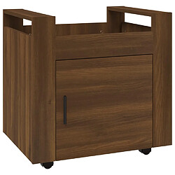 vidaXL Chariot de bureau Chêne marron 60x45x60 cm Bois d'ingénierie