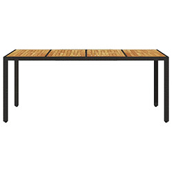 Acheter Maison Chic Table de jardin | Table d'extérieur et dessus en bois d'acacia noir résine tressée -GKD46340