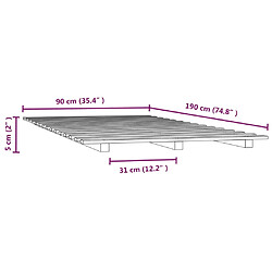 vidaXL Cadre de lit sans matelas 90x190 cm bois de pin massif pas cher