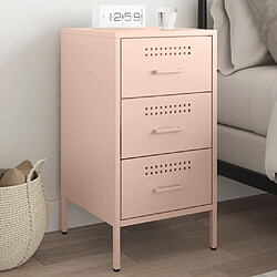 vidaXL Table de chevet rose 36x39x68 cm acier