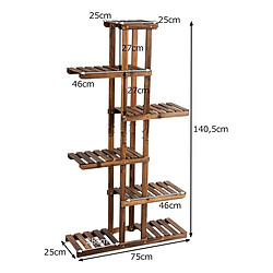 Acheter Decoshop26 Etagère à fleurs en bois à 6 niveaux 75 x 25 x 140cm porte plante décoration 20_0000611