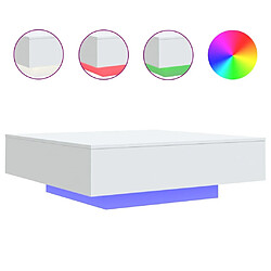 Maison Chic Table basse pour salon | Table à café avec lumières LED blanc 100x100x31 cm -GKD30444