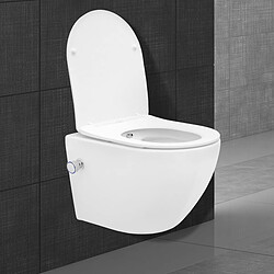 Ecd Germany WC suspendu en céramique avec fonction de bidet Soft-Close White