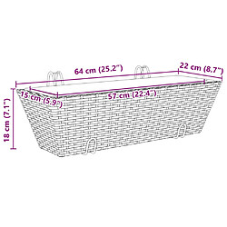 vidaXL Jardinières avec crochets 2 pcs gris résine tressée pas cher