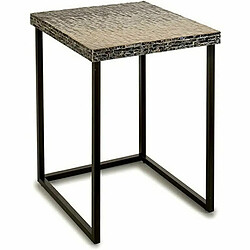 Gift Decor Table d'appoint Gris Métal Nacre noire Contre-plaqué (47 x 62 x 47 cm)