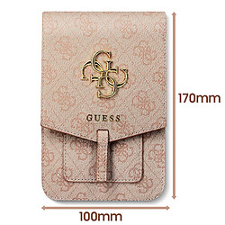 Guess Maroquinerie Pochette Smartphone Imprimé avec Bandoulière et Porte-cartes Logo 4G Guess Rose pas cher