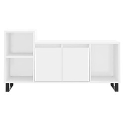 Maison Chic Meuble TV scandinave - Banc TV pour salon Blanc 100x35x55 cm Bois d'ingénierie -MN28226 pas cher