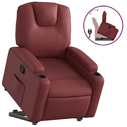 Maison Chic Fauteuil Relax pour salon, Fauteuil inclinable Rouge bordeaux Similicuir -GKD76084