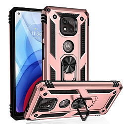 Coque en TPU Anti-chute hybride avec béquille or rose pour votre Motorola Moto G Power (2021)