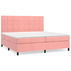 Maison Chic Lit Adulte - Lit simple Lit à sommier tapissier avec matelas moelleux - Meuble de Chambre - Rose 200x200 cm Velours -MN17285