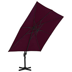 Avis ComfortXL Parasol Déporté Avec Mât En Aluminium Bordeaux 300x300 Cm