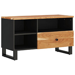 Maison Chic Meuble TV scandinave - Banc TV pour salon 80x33x46 cm bois d'acacia solide et bois d'ingénierie -MN83701