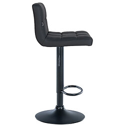 Avis Decoshop26 Set de 2 tabourets de bar réglable en hauteur avec couture décorative assise en similicuir noir et pied en métal noir TDB10766