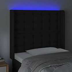 Acheter Maison Chic Tête de lit scandinave à LED,meuble de chambre Noir 83x16x118/128 cm Similicuir -MN74246