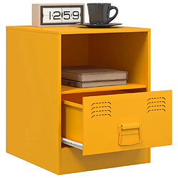 Avis vidaXL Tables de chevet 2 pcs jaune moutarde 34,5x39x44 cm acier