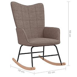 vidaXL Chaise à bascule Taupe Tissu pas cher