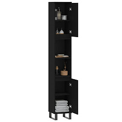 Acheter Maison Chic Armoire de salle de bain,Meuble de rangement,Meuble haut noir 30x30x190 cm bois d'ingénierie -GKD939166