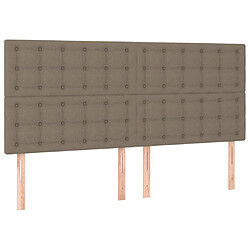 Avis vidaXL Tête de lit à LED Taupe 200x5x118/128 cm Tissu