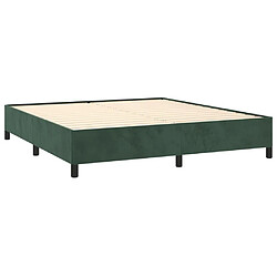 Acheter Maison Chic Lit adulte - Lit simple Cadre de lit,Structure du lit Contemporain Vert foncé 180x200 cm Velours -MN91128