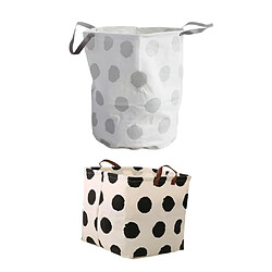 Set 2 panier de rangement pliable Vêtements Blanchisserie Jambières jouets Bucket- Dots