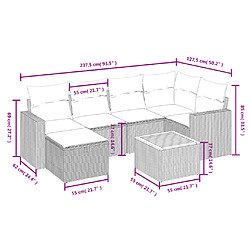 Avis Maison Chic Ensemble à manger d'extérieur 7 pcs avec coussins,Salon de jardin,Mobilier de jardin mélange beige résine tressée -GKD809876