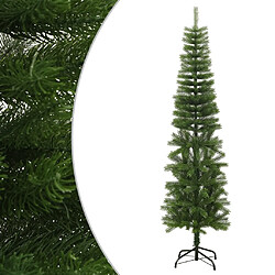 vidaXL Sapin de Noël artificiel mince avec support 210 cm PE