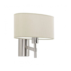 Leds C4 Applique Bristol, nickel satiné, abat jour beige