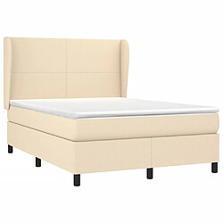 Avis Maison Chic Lit adulte- Lit + matelas,Sommier à lattes de lit avec matelas Crème 140x190 cm Tissu -GKD45065