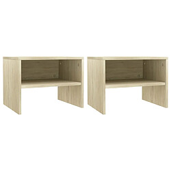 vidaXL Tables de chevet 2 pcs Chêne sonoma 40x30x30 cm Bois ingénierie