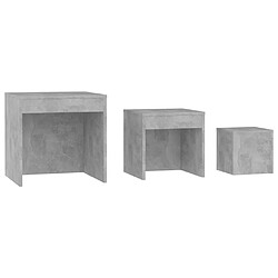 Acheter vidaXL Tables gigognes 3 pcs Gris béton Aggloméré