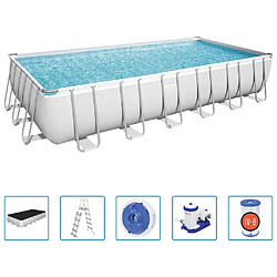 Bestway Ensemble de piscine Power Steel Rectangulaire 732x366x132 cm