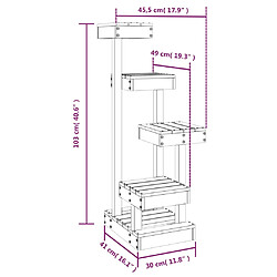 vidaXL Arbre à chat 45,5x49x103 cm Bois de pin massif pas cher