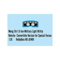 Hobby Boss Maquette Véhicule Meng Shi 1.5 Ton Military Light Utility Vehicle- Convertible