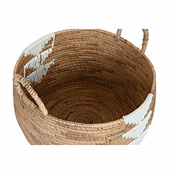 Acheter Set de basket DKD Home Decor Blanc Naturel Corde Herbier marin Boho 55 x 55 x 40 cm