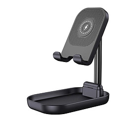 Wewoo Support de de bureau de charge sans fil pour tablette de téléphone portable pliable WS2 noir