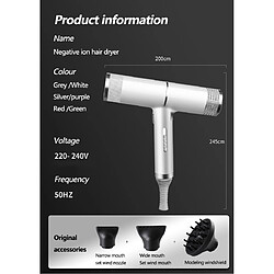 Avis Universal Sèche-cheveux à ions négatifs Sèche-cheveux de salon professionnel Sèche cheveux domestique séchage fort et rapide Vitesse de corona Sèche cheveux portables Anion | Sèche-cheveux (blanc)