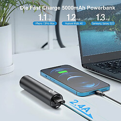 SANAG Mini Powerbank 5000 Mah Batterie Externe Compacte Et Fine Avec Sortie 2,4 A Petit Chargeur Portable Pour Iphone, Huawei, Samsung, Xiaomi Et Autres Smartphones Noir