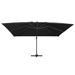 vidaXL Parasol déporté avec lumières LED Aluminium 400x300 cm noir