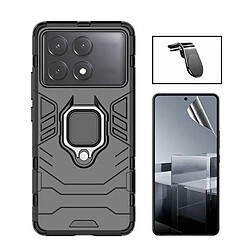 NIS Kit Gel Film Full Cover Avant + Cache + Support Voiture L Xiaomi Poco X6 Pro - Noir