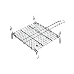 Grille double pour barbecue - Zinc - 35x35 cm