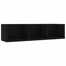 Maison Chic Étagère murale flottante,Etagère de rangement à CD Noir 75x18x18 cm Aggloméré -MN36133