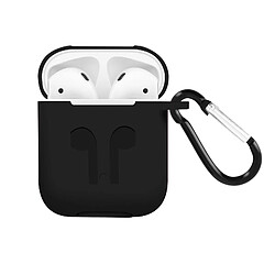 Avizar Coque AirPods 1 / 2 Souple Anti-traces Anti-rayures avec Mousqueton noir