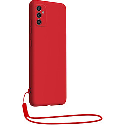 Bigben Coque pour Samsung Galaxy pour M52 5G Silicone + dragonne assortie Rouge